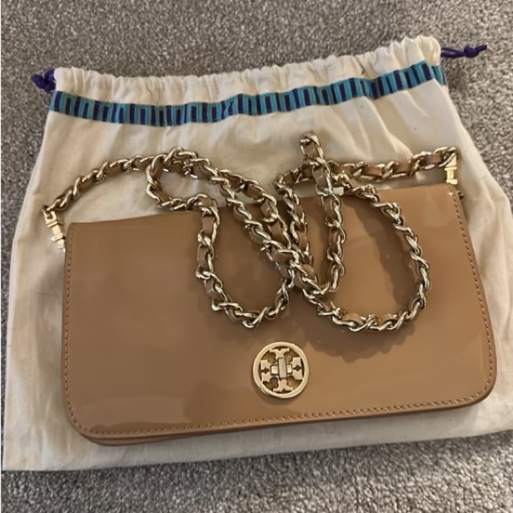 Nude leather Tory Burch crossbody bag/shoulder bag